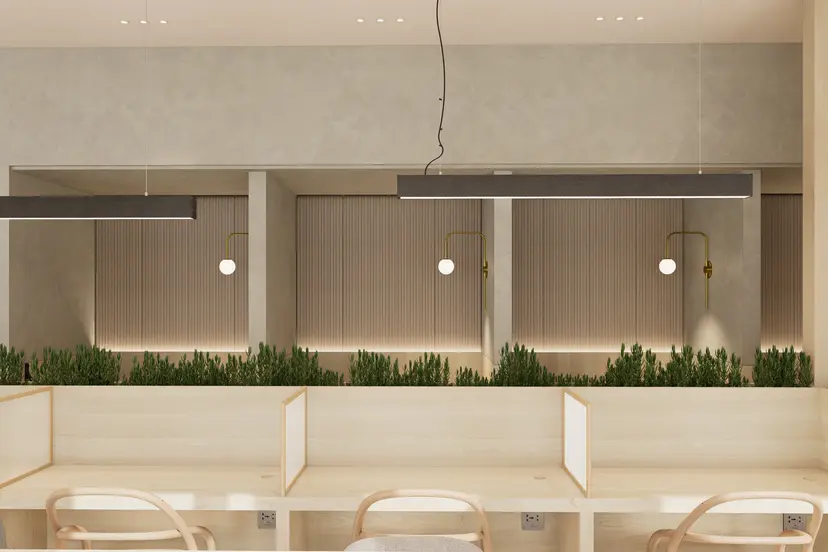 Warm dedicated desk booths